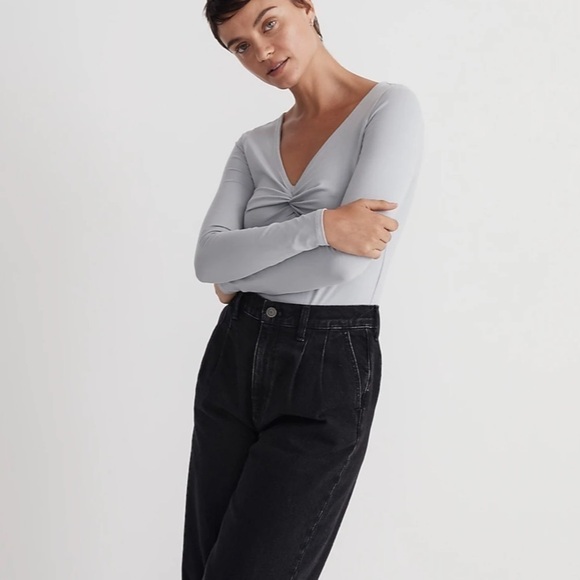 Madewell Twist-Front Long-Sleeve Tee solstice - Picture 4 of 6